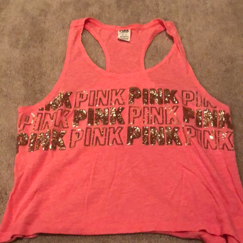 PINK sparkle tank top